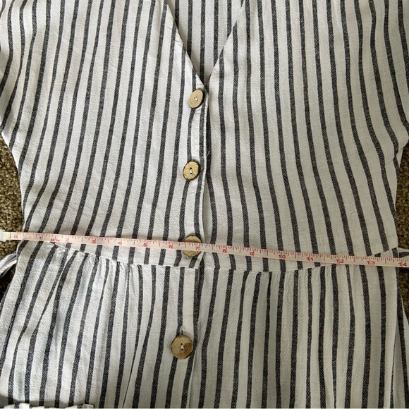 Linen blend striped midi dress - New Look Size 6 - Picture 4 of 7